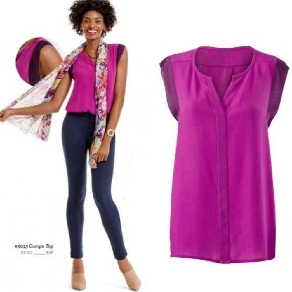 CAbi (5033) Campo Fuchsia Sleeveless Top